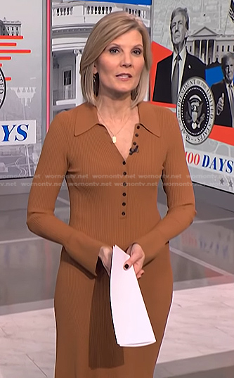Kate’s camel ribbed polo dress on NBC News Daily