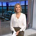 Kate’s white v-neck blouse and print skirt on NBC News Daily
