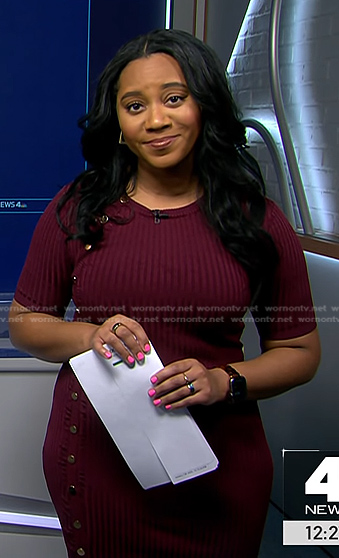 Kay’s burgundy ribbed dress on NBC News Daily