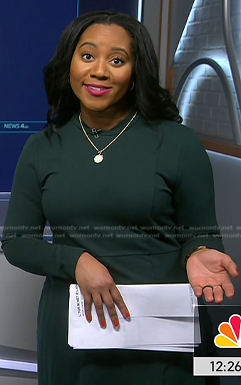 Kay’s green long sleeve dress on NBC News Daily