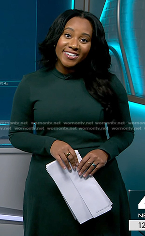 Kay’s green long sleeve dress on NBC News Daily