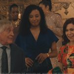 Kaya’s blue twist front dress on Elsbeth