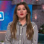 Kelly’s striped shirt on The Kelly Clarkson Show