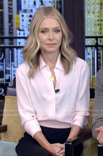 Kelly’s pink blouse on Live with Kelly and Mark