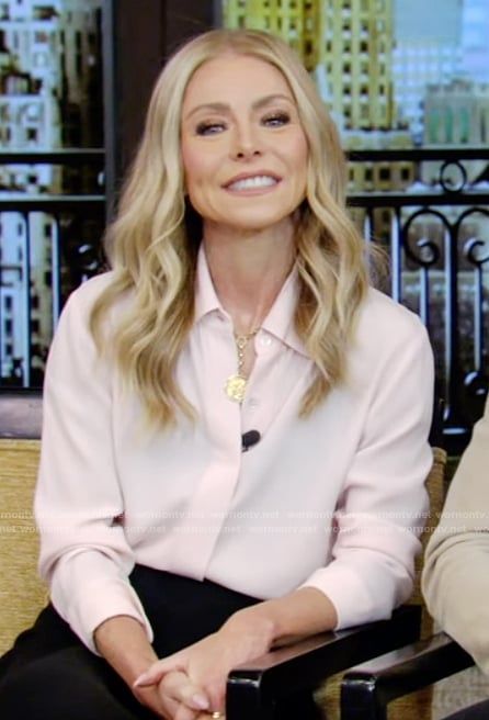 Kelly’s pink blouse on Live with Kelly and Mark