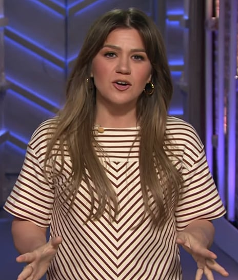 Kelly’s striped top on The Kelly Clarkson Show
