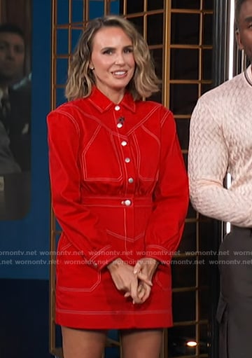 Keltie’s red denim shirtdress on E! News