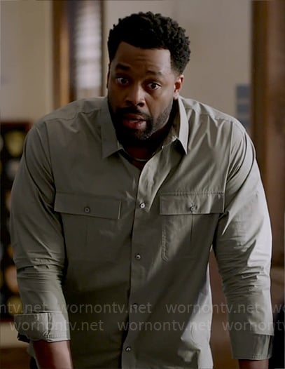 Kevin’s sage green button down shirt on Chicago PD
