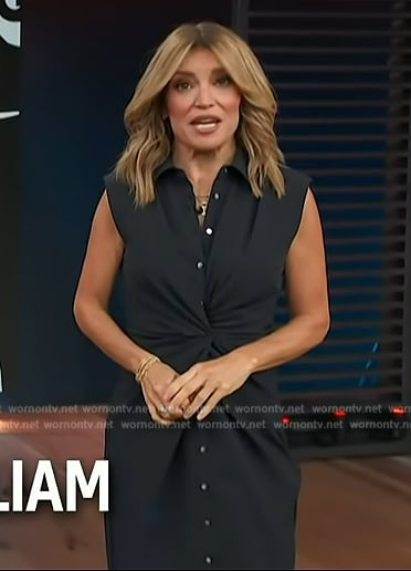 Kit’s navy twist front shirtdress on Access Hollywood