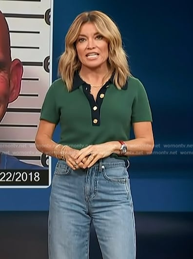 Kit’s green contrast polo on Access Hollywood