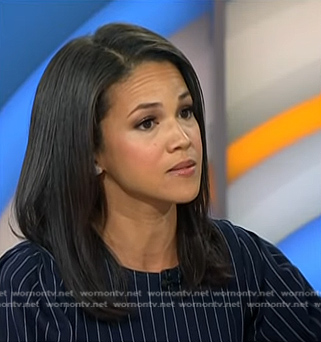 Laura’s navy pinstripe dress on Today
