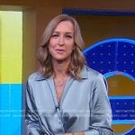 Lara’s blue satin dress on Good Morning America