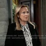Laura’s black and white printed blouse on General Hospital