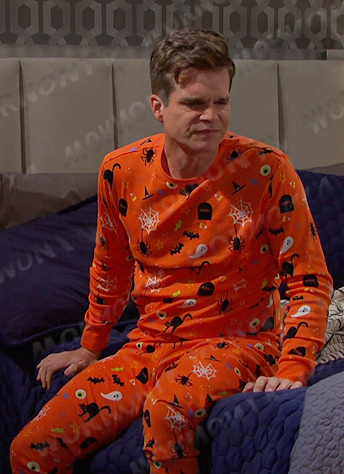 Leo’s orange Halloween pajamas on Days of our Lives