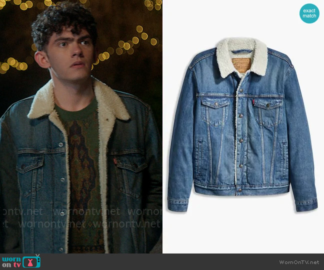 Levis Fleece Denim Trucker Jacket worn by Charlie Spring (Joe Locke) on Heartstopper
