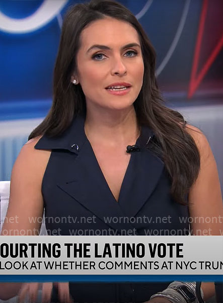 Lilia Luciano’s navy trench dress on CBS Mornings