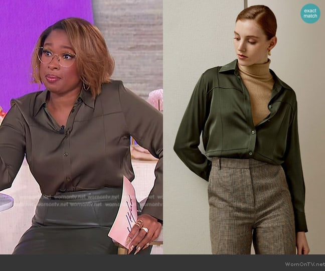 LilySilk Sprezzatura Silk Blouse worn by Jennifer Hudson on The Jennifer Hudson Show