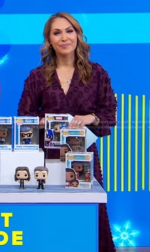 Lori’s purple dotted mesh dress on Good Morning America