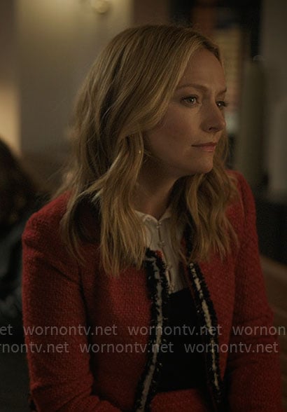 Lorna’s red tweed jacket and skirt set on The Lincoln Lawyer