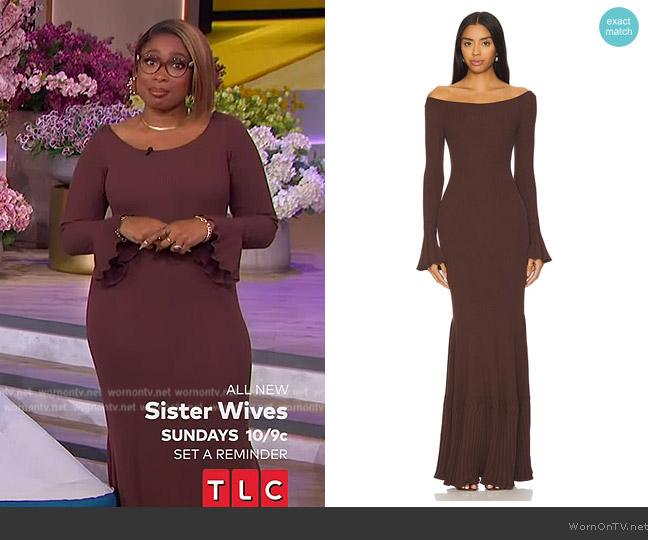 LPA Lainey Maxi Knit Dress worn by Jennifer Hudson on The Jennifer Hudson Show