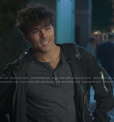 Lucas Adams’s black jacket on Greys Anatomy