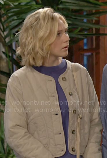 Lucy’s quilted jacket on The Young and the Restless