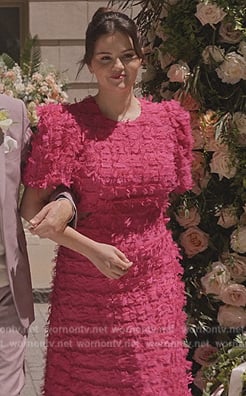 Mabel’s pink textured dress on Only Murders in the Building