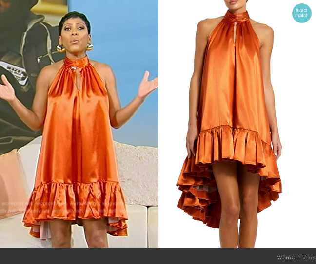Mac Duggal Satin High-Low Dress worn by Tamron Hall on Tamron Hall Show