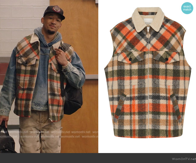 Marant Kiraneo casual vest worn by Damon (Peyton Alex Smith) on All American Homecoming