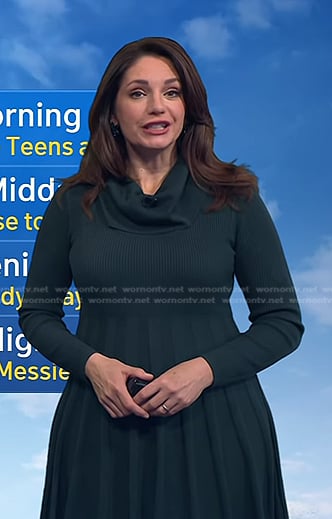 Maria’s green cowl neck dress on Today
