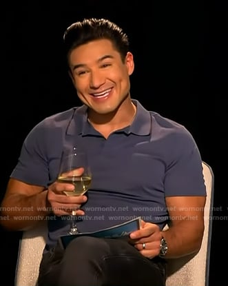 Mario’s navy polo on Access Hollywood