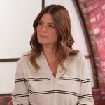 Marisa’s striped collared sweater on Celebrations with Lacey Chabert