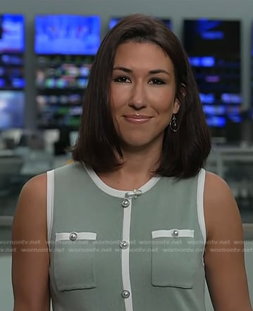 Marissa Parra’s green contrast trim dress on Today