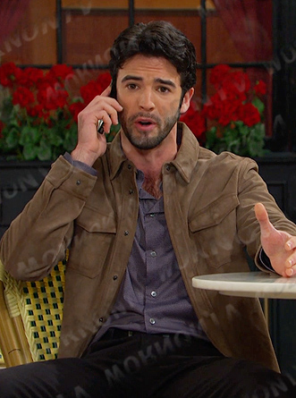 Mark’s brown suede shirt jacket on Days of our Lives