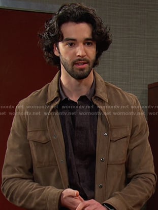 Mark’s brown suede shirt jacket on Days of our Lives
