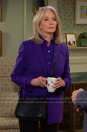 Marlena’s black shoulder bag on Days of our Lives