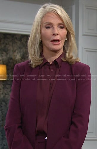 Marlena’s purple open jacket and pants on Days of our Lives