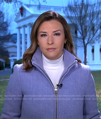 Mary’s lilac zip front coat on Good Morning America