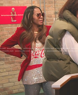 Mary’s sequin Coca-Cola tank on The Real Housewives of Salt Lake City