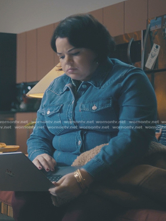 Megan’s western denim shirtdress on American Horror Stories