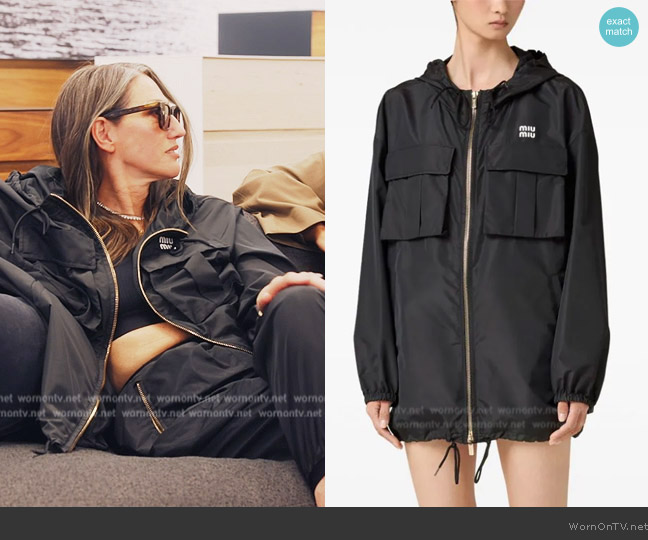 Miu Miu Panelled parka coat worn by Jenna Lyons on The Real Housewives of New York City