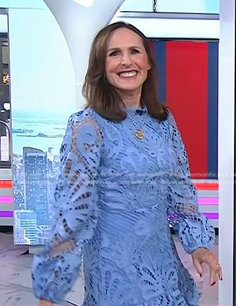 Molly Shannon’s blue lace mini dress on Today