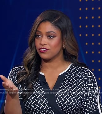 Morgan’s abstract print wrap dress on Good Morning America