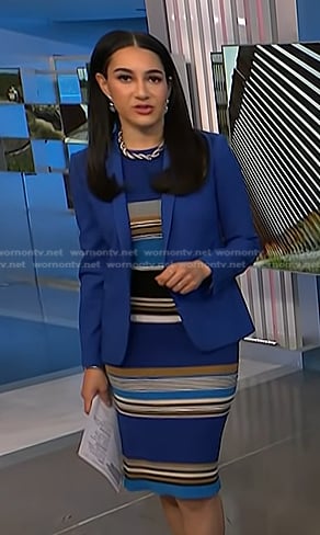 Morgan’s blue striped dress on NBC News Daily