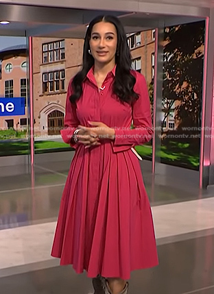 Morgan’s pink midi shirtdress on NBC News Daily