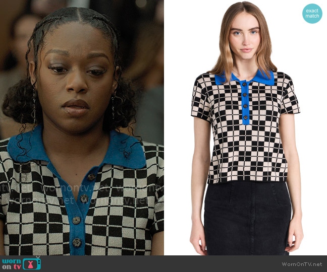 Mother The Offsides Henley Top in Check This worn by Izzy Letts (Jazz Raycole) on The Lincoln Lawyer