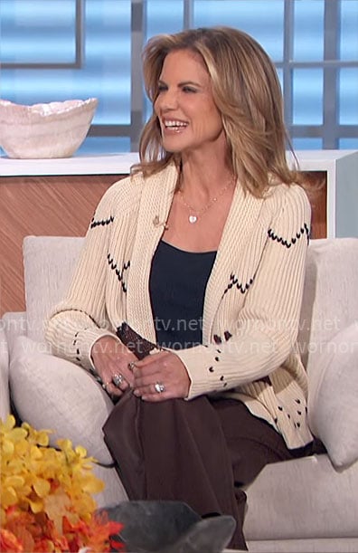 Natalie’s horse cardigan on The Talk