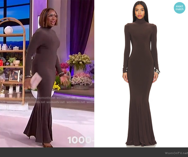 Norma Kamali x REVOLVE Fishtail Gown worn by Jennifer Hudson on The Jennifer Hudson Show