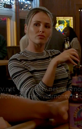 Novak’s striped top on Chicago Fire