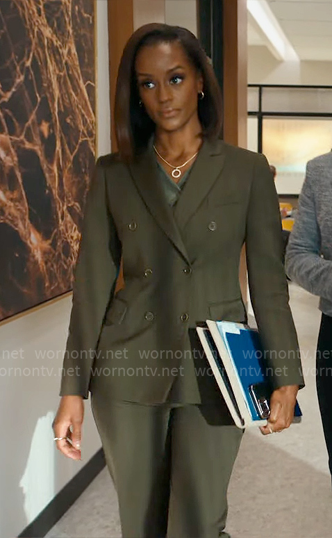 Olympia’s olive green suit on Matlock